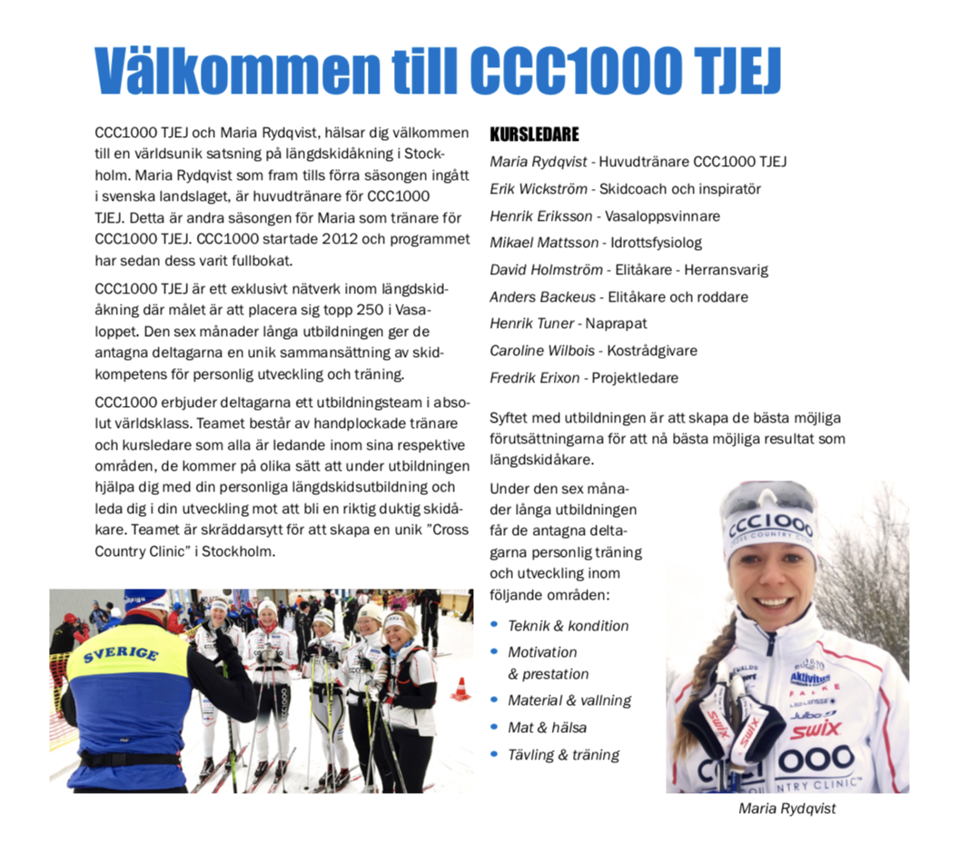 CCC1000 och Maria Rydqvist kör vidare med CCC1000 Tjej